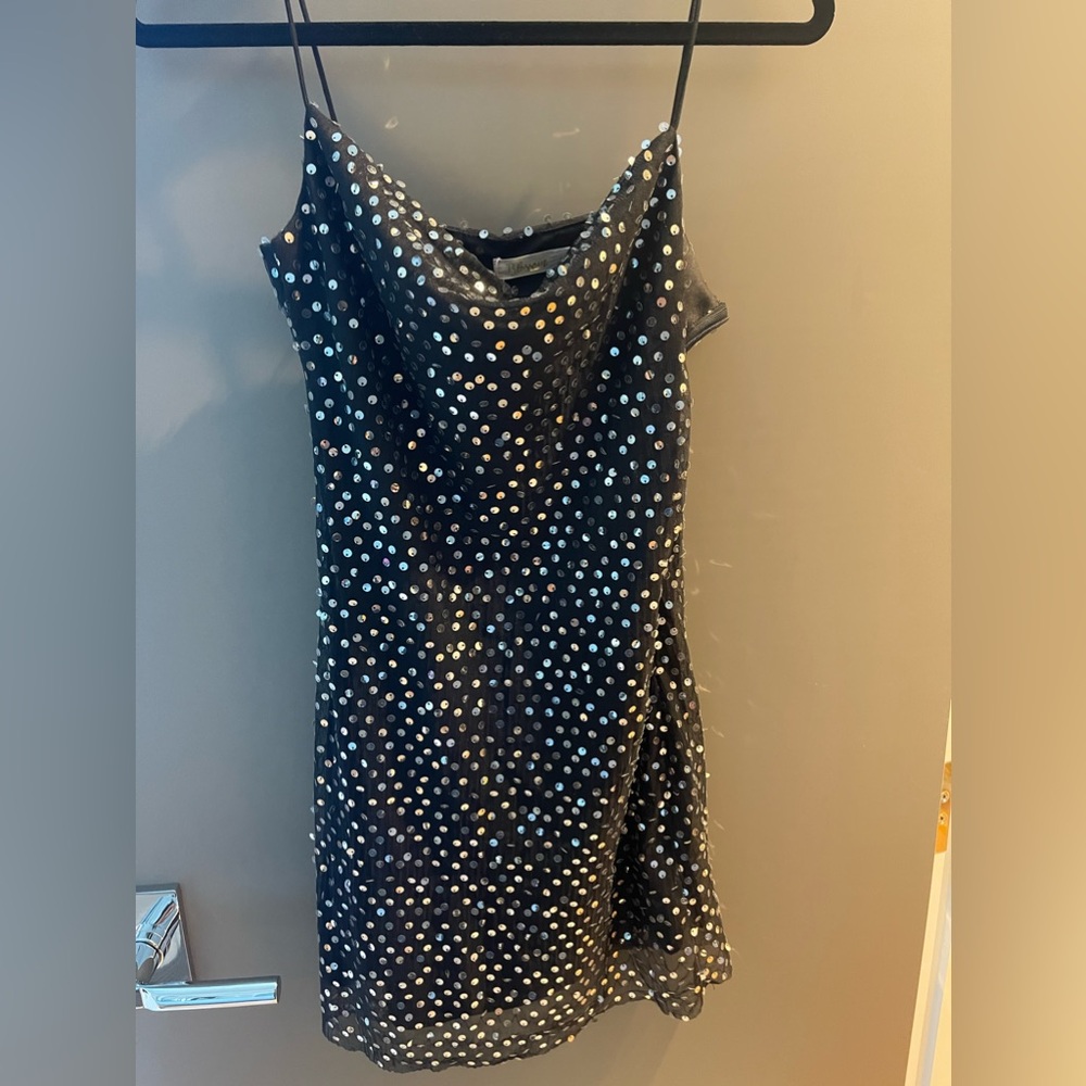 sparkly mini black dress